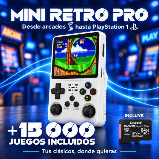 Mini Retro Pro Blanco, más de 15.000 juegos y microSD Kingston incluida