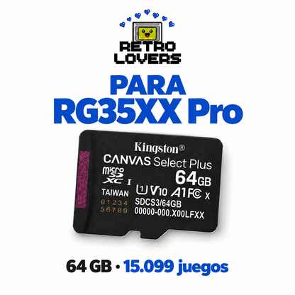 Memoria Kingston 64 GB con juegos para RG35XX Pro