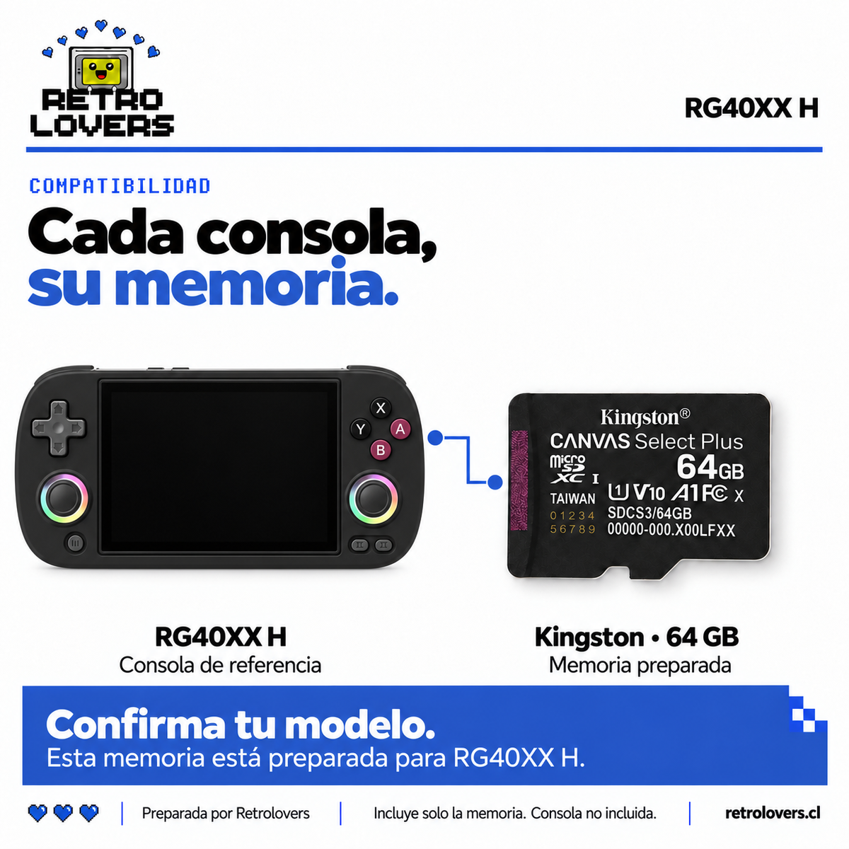 Memoria Kingston 64 GB con juegos para RG40XX H